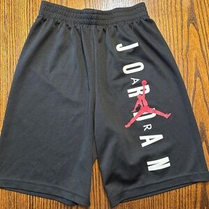 Jordan Black and Red Athletic Shorts with Jumpman Logo